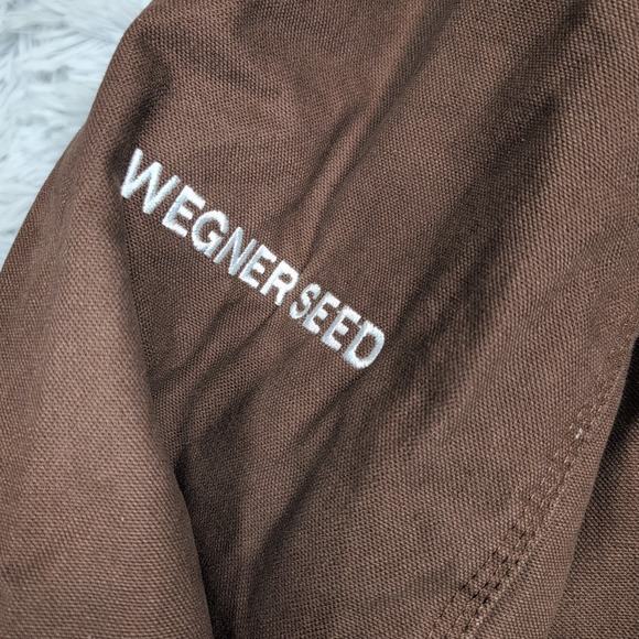 Berne Jacket Mens L Brown Hood Canvas Barn Chore Coat Work Pockets Farmer Seed - Picture 12 of 16